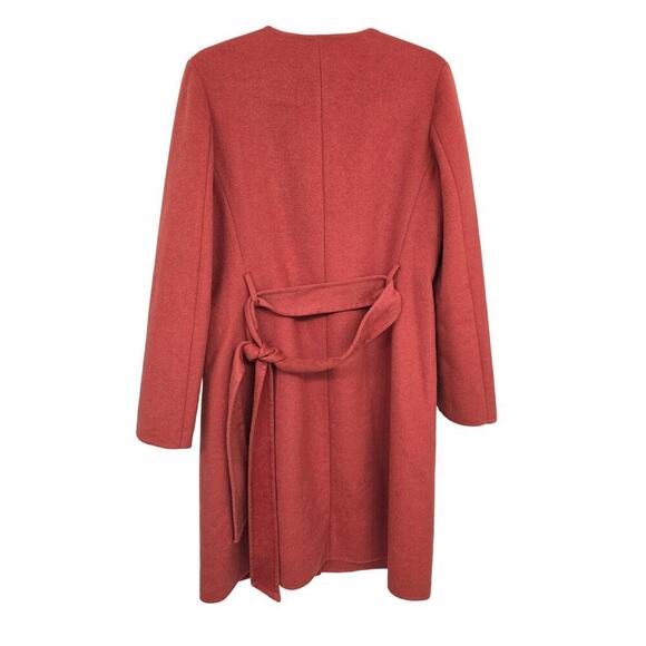 Lauren Ralph Lauren Belted Double-Face Wool Blend Coat Burnt Orange Size XS - Picture 3 of 11